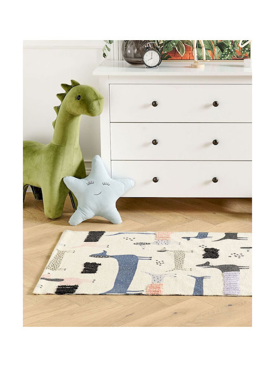 Children's Cotton Rug Dog Pattern 80 X 150 Cm Multicolored Temiaj