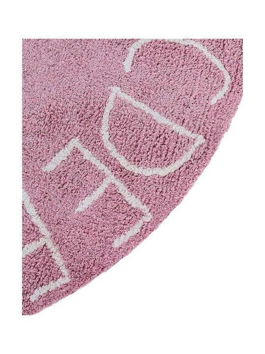 Round Cotton Children's Rug Ø 120 Cm Pink Vurgun