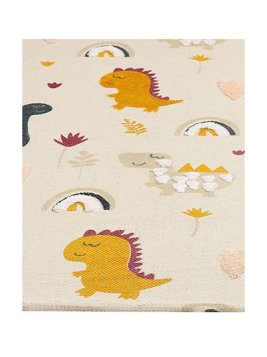 Cotton Children's Rug Dinosaurs 80 X 150 Cm Multicolored Tiop