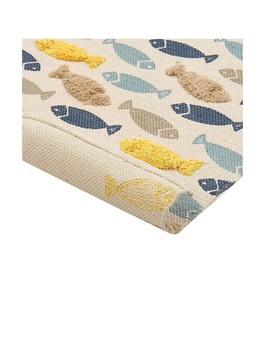 Multicolored Cotton Children's Rug Fish 80 X 150 Cm Ipuh