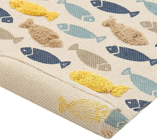 Mehrfarbiger Baumwoll-Kinderteppich Fisch 80 x 150 cm Ipuh