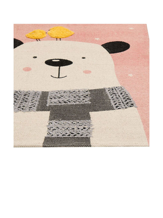 Cotton Children's Rug Bear Motif 80 X 150 Cm Multicolored Tapak