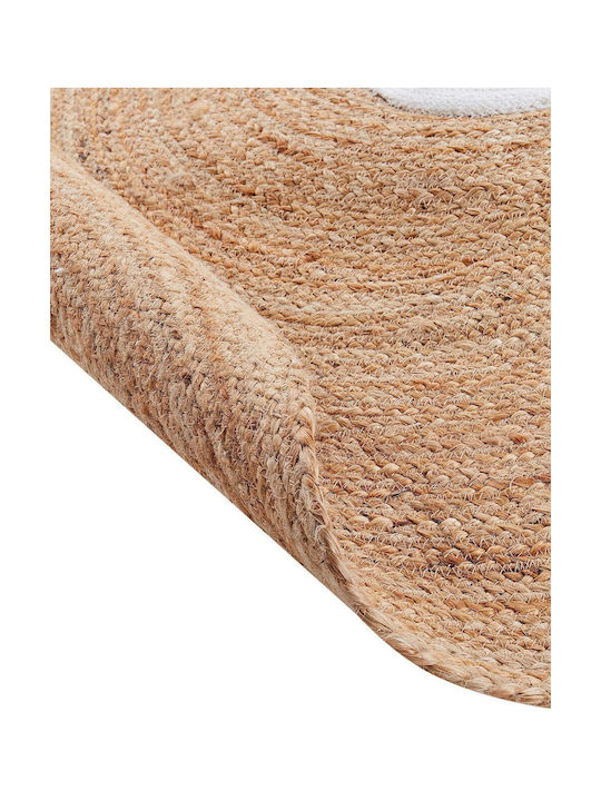 Round Children's Rug Made Jute Bear ⌀ 120 Cm Beige Kosalar