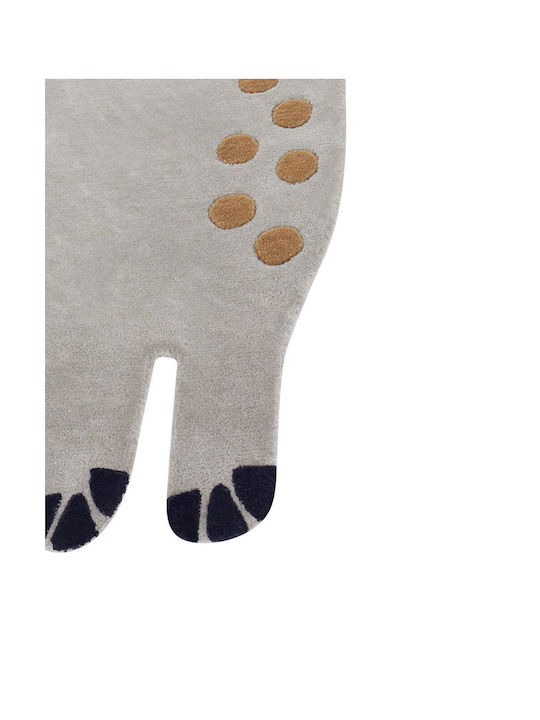 Kinderteppich aus Wolle Dinosaurier 100 x 160 cm Grau Dino