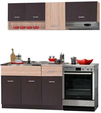 Renia Kitchen Cabinet Set Wall & Floor Beige 180x46cm Renia Kitchen Cabinet Set Wall & Floor Beige 180x46cm