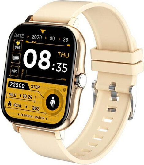 Y13 Stainless Steel Smartwatch with Heart Rate Monitor Gold