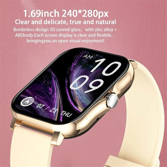 Y13 Stainless Steel Smartwatch with Heart Rate Monitor Gold