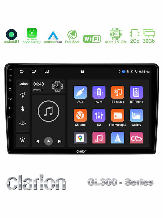 Clarion Car Audio System for Honda Insight 2009-2015 (Bluetooth/USB/WiFi/GPS/Apple-Carplay/Android-Auto) with Touch Screen 9"