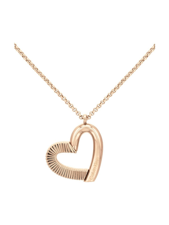Calvin Klein Heart Κολιέ από Ροζ Επιχρυσωμένο Ατσάλι