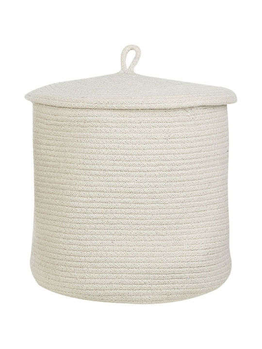 Set 2 Cotton Baskets Lids Broken White Silopi