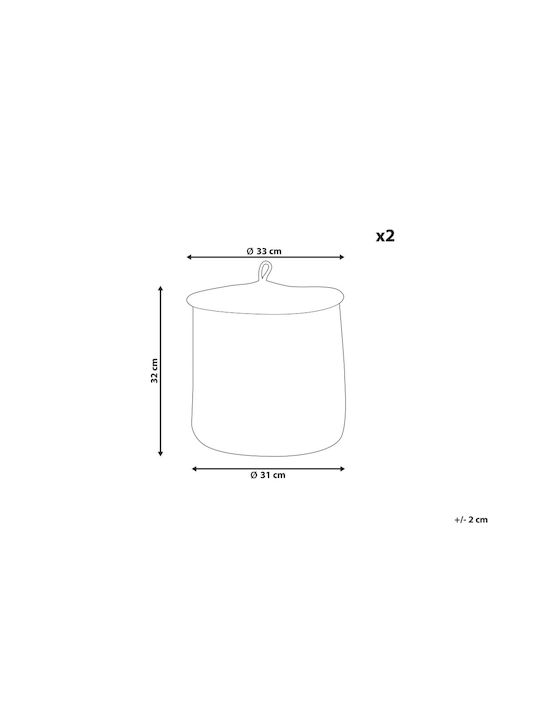Set 2 Cotton Baskets Lids Broken White Silopi