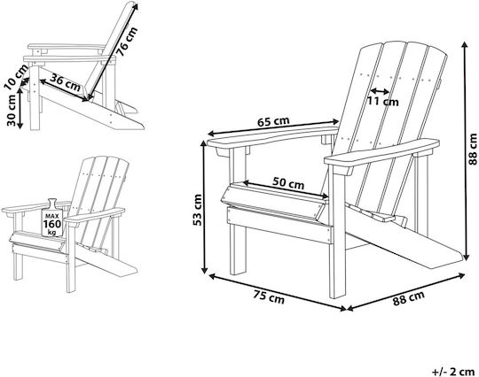 Gartenstühle Hölzernes Adirondack Blau 88x75cm