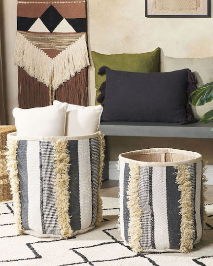 Set 2 Beige Baumwollkörbe Grau Kotkai