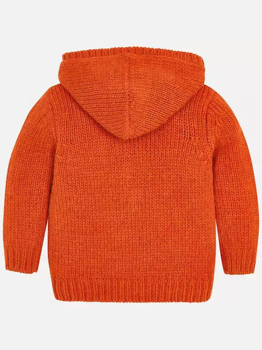 Mayoral Kids Cardigan Knitted with Hood Orange