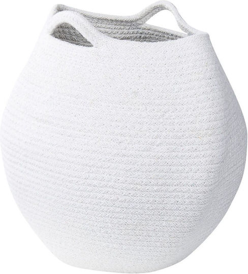 Set 2 White Cotton Decorative Baskets Panjgur
