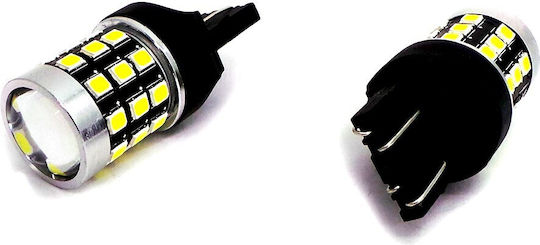 Led Bulb 7443 W21/5w 12-24v Canbus 1400lm White A Lens
