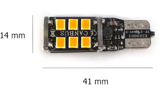 Led T10 W5w 10-18v 7w Canbus Orange