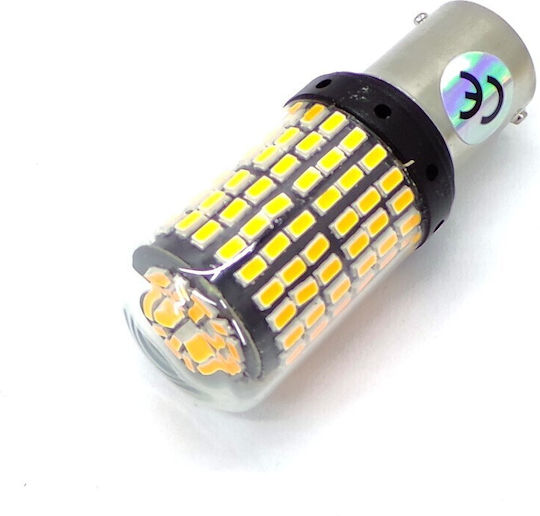 LED крушки 2x P21w Ba15s 12-24v Canbus оранжеви Premium