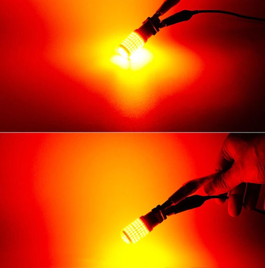 LED крушки 2x P21w Ba15s 12-24v Canbus оранжеви Premium