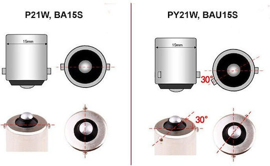 LED крушки 2x P21w Ba15s 12-24v Canbus оранжеви Premium