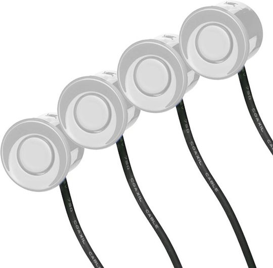 4 Parking Sensors Buzzer Control Unit Set White