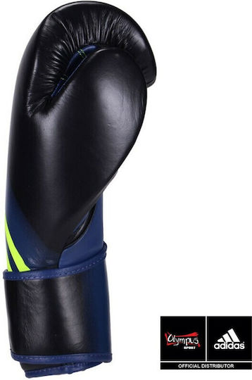 adidas Speed 100 Boxing Gloves made of Synthetic Leather for Match Black/Green