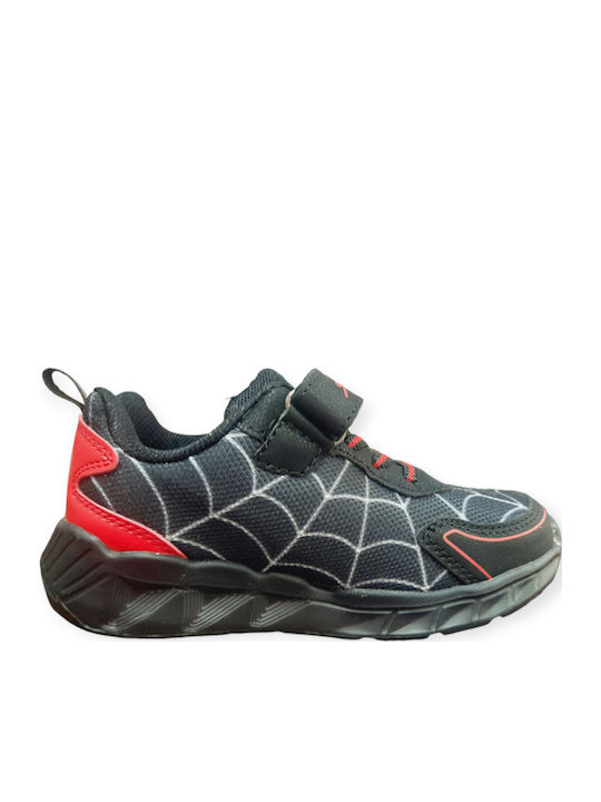 Spider Kids Sneakers with Scratch & Lights Black