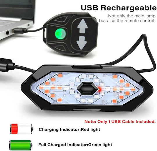 Bicycle Lamp Red Light Usb Remote Control