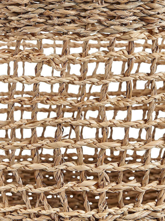 Beliani Set of Decorative Baskets Straw with Handles Beige 2pcs