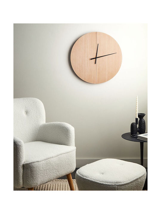 Wall Clock Ø 60 Cm Light Wood Cabic