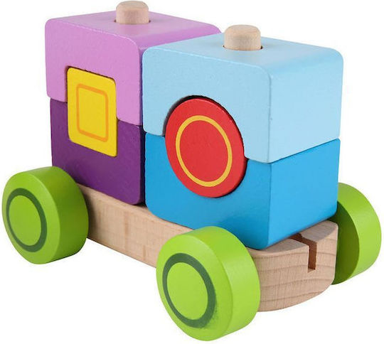 Hape Cuburi De Construit Fantasia Train Din Lemn Pentru 1.5+ Ani 17 Bucăți