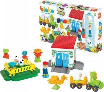 Mochtoys Farm Interlocking Building Blocks with Figures for 1 Plus Year 100 Pieces