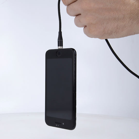 Maxlife Braided / Magnetic Cablu USB la Lightning / Type-C / micro USB cu mai multe porturi 2A Negru 1m (MXUC-03)