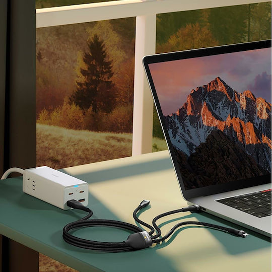 Baseus Flash Series II Braided USB to Type-C / micro USB / Lightning Cable Μπλε 1.2m (CASS030103)