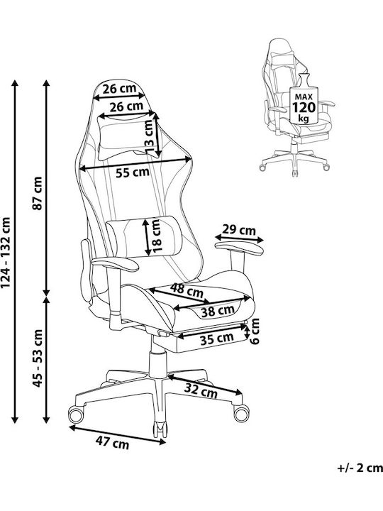 Beliani Victory Artificial Leather Gaming Chair with Adjustable Arms and Footrest Black / Yellow