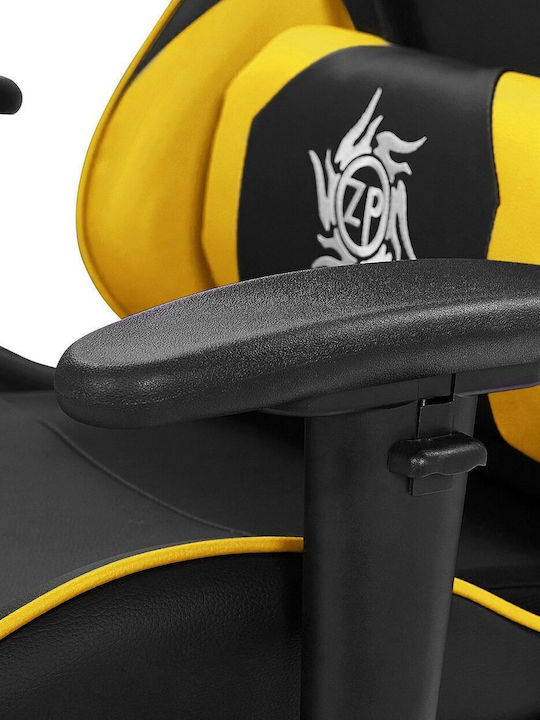 Beliani Victory Artificial Leather Gaming Chair with Adjustable Arms and Footrest Black / Yellow