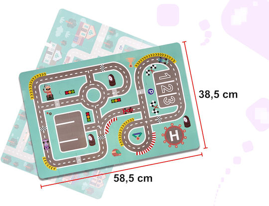 Ecotoys Cuburi De Construit Pista De Curse Din Lemn Pentru 3+ Ani 112 Bucăți