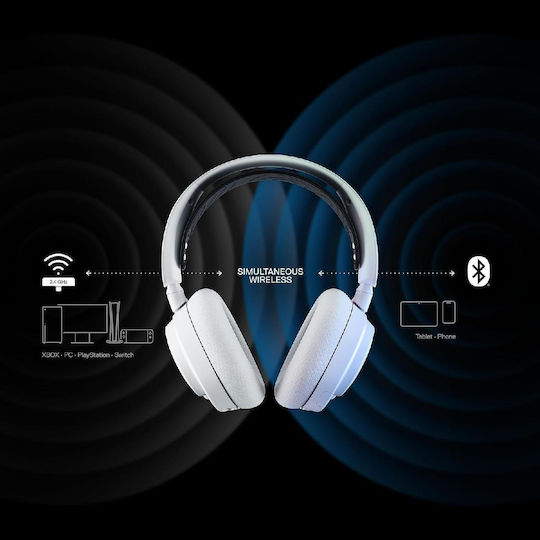 SteelSeries Arctis Nova 7X Wireless Over Ear Gaming Headset with Bluetooth and USB Connectivity White for PC