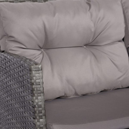 Outdoor Dining Set Andros 6 Pieces Gray with Pillows