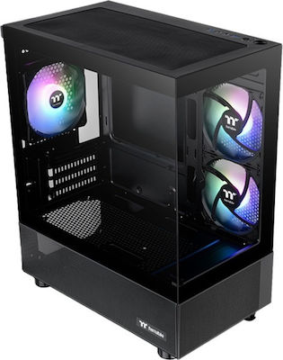 Thermaltake View 170 TG Gaming Micro Tower Κουτί Υπολογιστή με Πλαϊνό Παράθυρο και RGB Φωτισμό Μαύρο