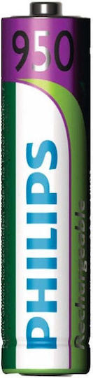 Philips Επαναφορτιζόμενες Μπαταρίες AAA Ni-MH 950mAh 1.2V 4τμχ