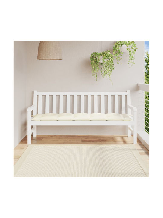 vidaXL Wasserdichtes Gartenstuhlkissen für Sitzbank Cremé 180x50cm