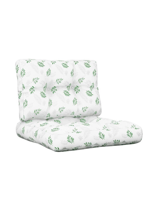 vidaXL Garden Chair Cushion with Backrest Green 2 Pieces 50x50cm