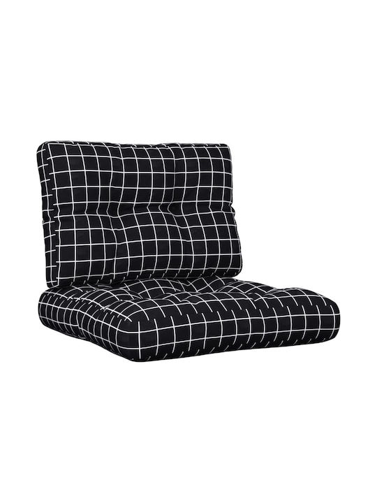 vidaXL Gartenstuhlkissen mit Rückenlehne Schwarz 2Stück 60x60cm