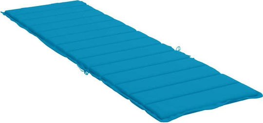 vidaXL Blue Sunbed Cushion with Backrest 200x70cm