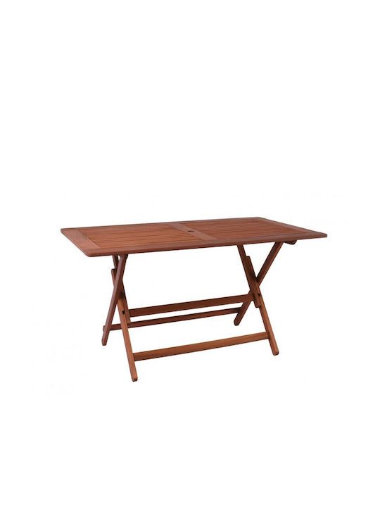 Wooden Garden & Terrace Table for Small Spaces Foldable Mali Red Meranti 90x60x72cm E20088
