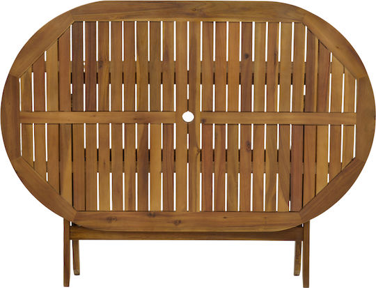 Outdoor Catering Table Made of Acacia Foldable Falov Natural Solid Wood 130x80x72cm