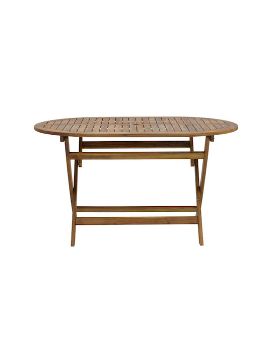 Garten- und Terrassentisch Verpflegung Außentisch aus Akazie Zusammenklappbar Falov Natürlich Massivholz 130x80x72cm
