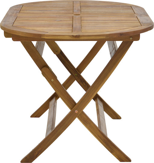 Outdoor Catering Table Made of Acacia Foldable Falov Natural Solid Wood 130x80x72cm