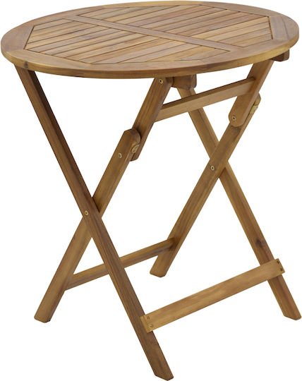 Table for Small Outdoor Spaces Made of Acacia Foldable Capruva Natural Wood 70x70x74cm